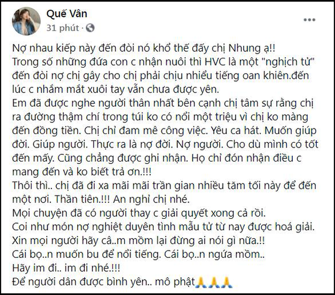 Trên trang cá nhân, Hoa hậu này ngỏ ý cho gia đình Hồ Văn Cường mượn nhà để ở nếu nam ca sĩ muốn.-4