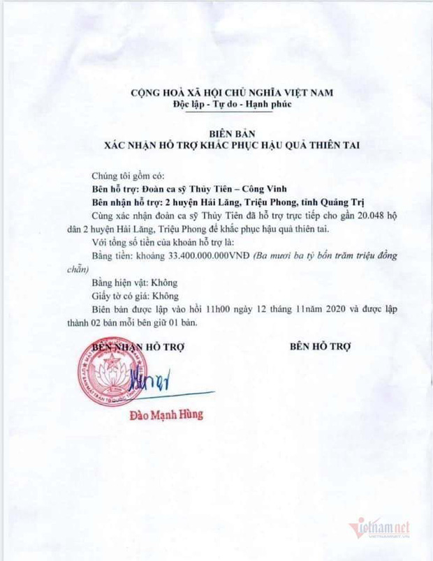 7 tỉnh miền Trung được Bộ Công an yêu cầu rà soát về hoạt động từ thiện của ca sĩ Thủy Tiên nói gì?-6