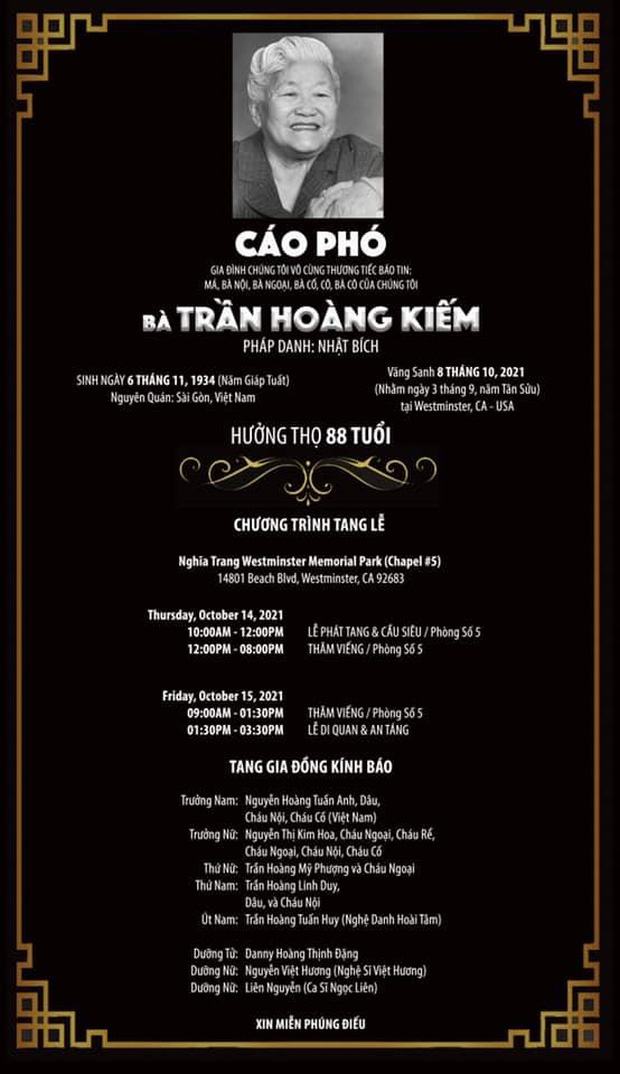 Còn nỗi đau nào đau hơn với Việt Hương: Xong tang sự Phi Nhung lại chịu tang mẹ nuôi tại Mỹ đúng ngày sinh nhật-5