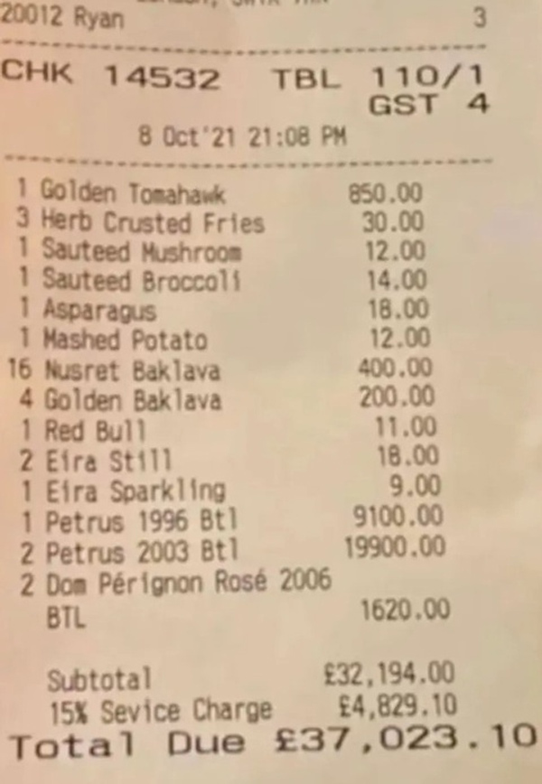 Tranh cãi về bữa tối giá 50.000 USD ở nhà hàng của thánh rắc muối-1