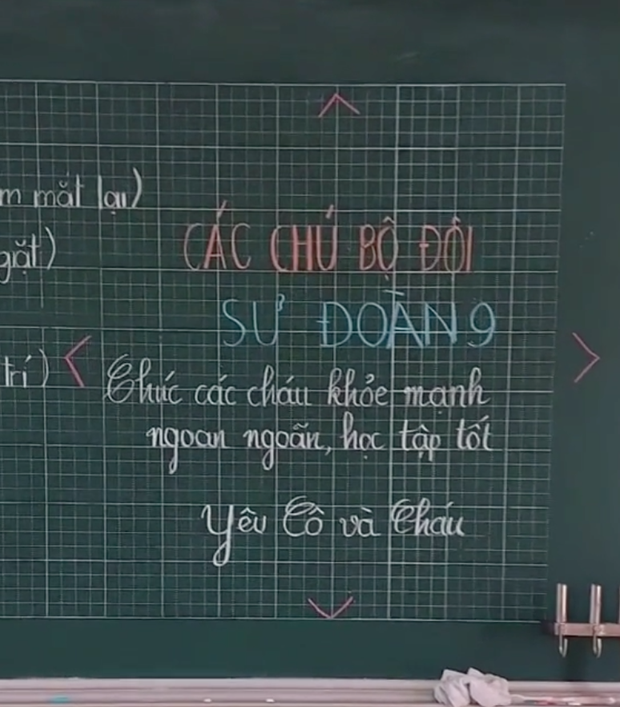Các anh bộ đội để lại phòng học gọn gàng, sạch sẽ sau khi rời đi nhưng bí mật nằm ở lời nhắn trên bảng-1