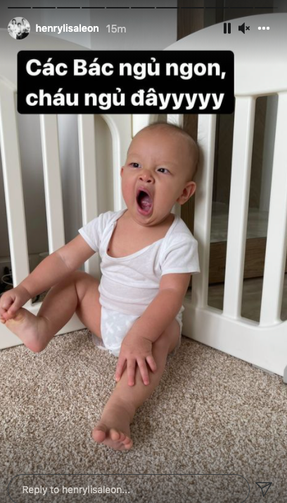 Khuôn mặt ngáp ngủ đáng yêu của cậu út Leon nhà Hồ Ngọc Hà, xứng đáng với danh hiệu thánh biểu cảm”-1