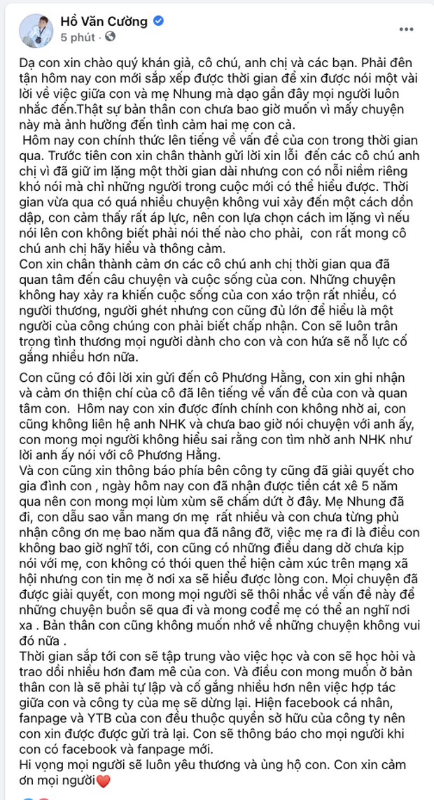 Rò rỉ dấu hiệu cho thấy Hồ Văn Cường đã dọn ra riêng và đang ổn, khẳng định không dùng MXH?-2