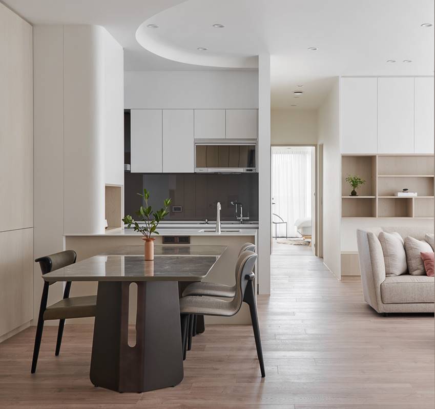 Căn hộ hình vòng cung mềm mại và độc đáo, đem đến không gian nghỉ dưỡng tuyệt vời, tiếp năng lượng sống cho gia chủ-11