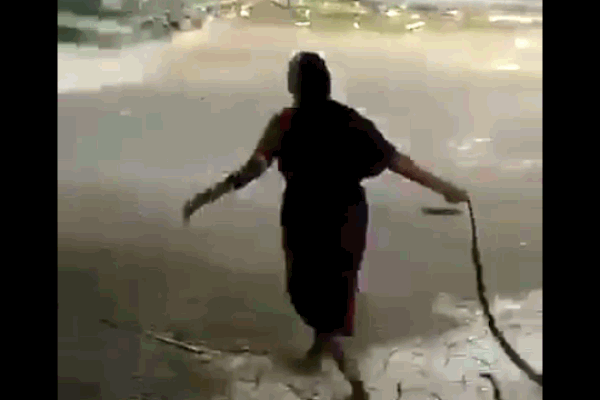 Clip: Dẫm phải rắn hổ mang, nữ nhân viên cây xăng la hét thất thanh-1