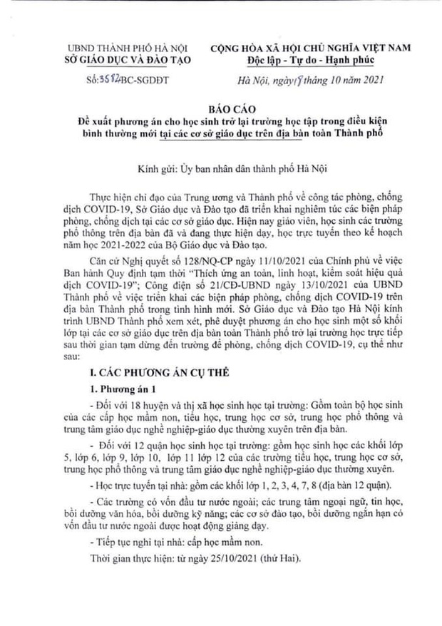 NÓNG: Hà Nội đề xuất cho học sinh đi học trở lại từ tuần sau-1