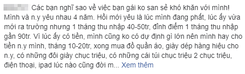 4 năm bao nuôi người yêu không tiếc một thứ gì, đến lúc khó khăn muốn được san sẻ chàng trai lại nhận về tuyên bố chối tai-1