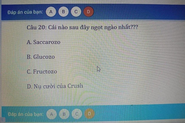 Học online môn Hóa, cô hỏi cái nào ngọt nhất nhưng trò phải xỉu ngang khi thấy đến đáp án: Ủa cô?!?-1