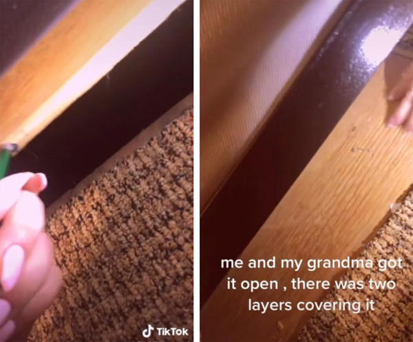 Thấy gầm giường khách sạn sai sai, cô gái cậy sàn lên thì phát hiện điều không tưởng, 13 triệu người xem cũng đứng hình sợ hãi-1