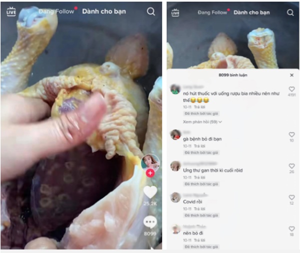 Mổ bụng gà thấy gan có dấu hiệu lạ, người dùng Tiktok thi nhau vào phỏng đoán gà bị ung thư gan rồi mắc Covid-19, chuyên gia chỉ ra căn bệnh không ngờ-1