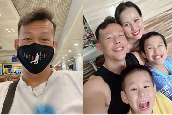 Thủ môn Bùi Tấn Trường và khoảnh khắc hạnh phúc bên vợ con khi trở về nhà thời gian 'xả trại'