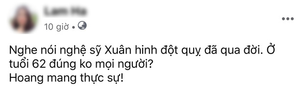NS Xuân Hinh chính thức có động thái phủ nhận tin đồn qua đời, nhắn nhủ 1 điều đến người hâm mộ-3