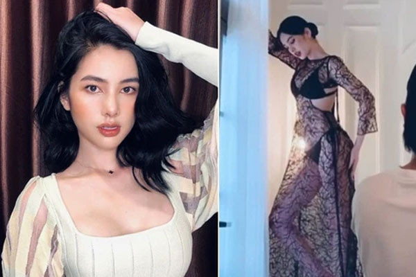 Kém gì Lệ Quyên, Cẩm Đan đốt mắt với váy không che hết vòng 1-7