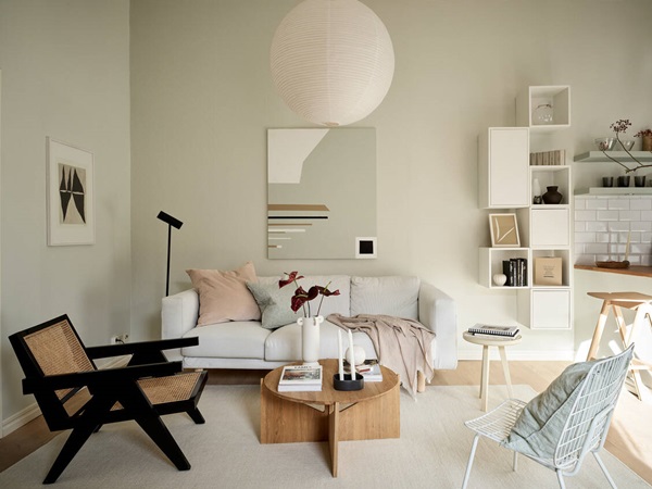 Căn hộ 50m2 trang trí màu xanh lá cây và đất nung cực tinh tế, điểm nhấn ấn tượng tạo nên không gian rộng mở-3