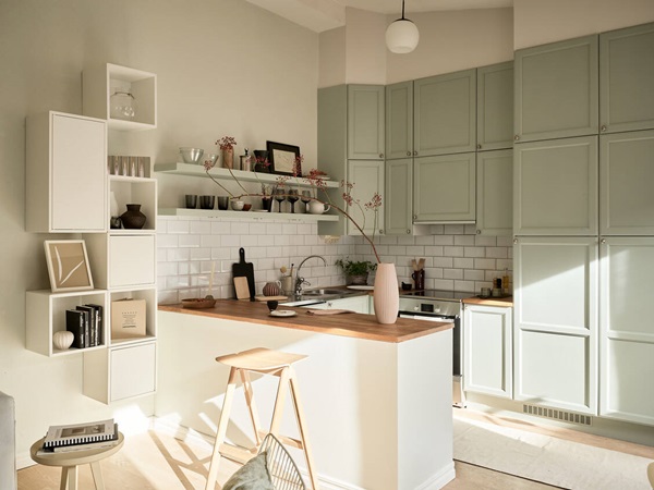 Căn hộ 50m2 trang trí màu xanh lá cây và đất nung cực tinh tế, điểm nhấn ấn tượng tạo nên không gian rộng mở-5