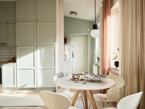 Căn hộ 50m2 trang trí màu xanh lá cây và đất nung cực tinh tế, điểm nhấn ấn tượng tạo nên không gian rộng mở-8