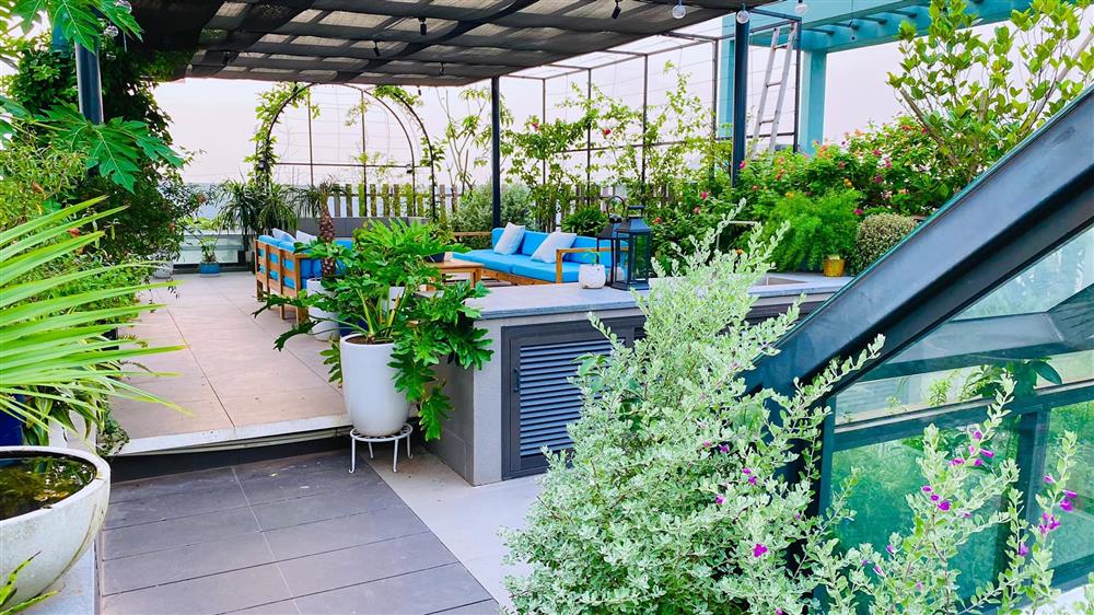 Penhouse 3 tầng phong cách châu Âu, có khu vườn chân mây của bà mẹ Hà thành-18
