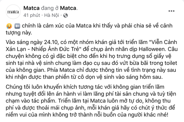 Phẫn nộ: Đi triển lãm, nhóm bạn trẻ thản nhiên lấy giấy vệ sinh ra làm đạo cụ chụp ảnh rồi xả bừa bãi-1