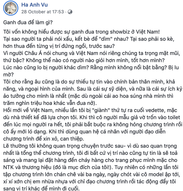 Một siêu mẫu bất ngờ tiết lộ mình bị đồng nghiệp giở quẻ, chơi chiêu bẩn để giành vị trí vedette-1