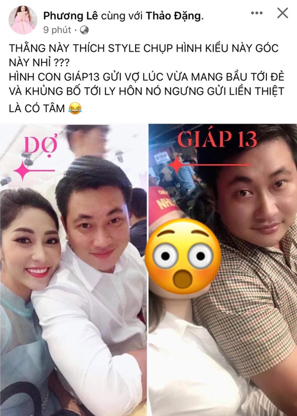 Phương Lê đăng ảnh chồng cũ Đặng Thu Thảo bên 1 cô gái, gọi thẳng con giáp 13-1