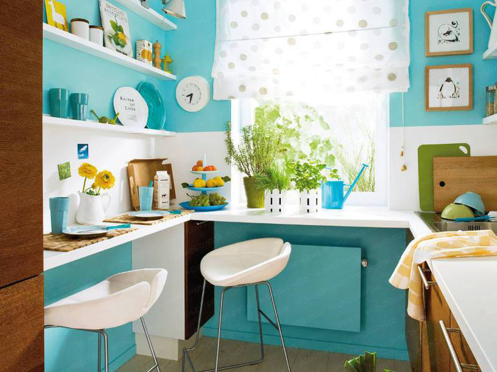2 căn bếp nhỏ hiện đại và đẹp bất ngờ với gam màu xanh-3