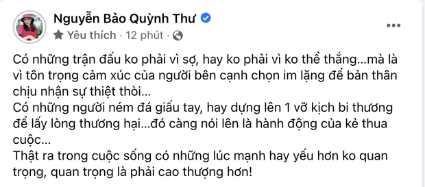 Hậu ồn ào với chồng Diệp Lâm Anh, Quỳnh Thư ẩn ý ai đó dựng kịch bản ném đá giấu tay khiến mình chịu thiệt thòi?-1