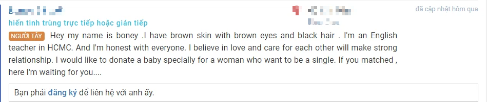 Xuất hiện website môi giới tinh trùng cam kết gen tốt, học thức cao, có cả Tây, hỗ trợ cách cho tự nhiên như vợ chồng: Nguy cơ biến tướng, hệ lụy khó lường-2