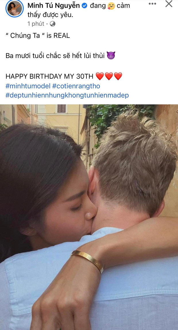 Minh Tú bất ngờ công khai bạn trai đúng sinh nhật tuổi 30, nụ hôn gây chấn động cõi mạng giữa đêm-1