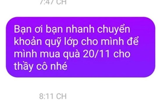 Nhắc nhở nam sinh đóng tiền quà 20/11 cho giáo viên, lớp trưởng 
