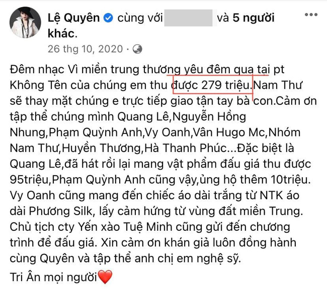 Lệ Quyên bỗng bị nghi ăn chặn tiền từ thiện, lộ ảnh sao kê thực tế gửi tiền quyên góp ít hơn đã thông báo?-2