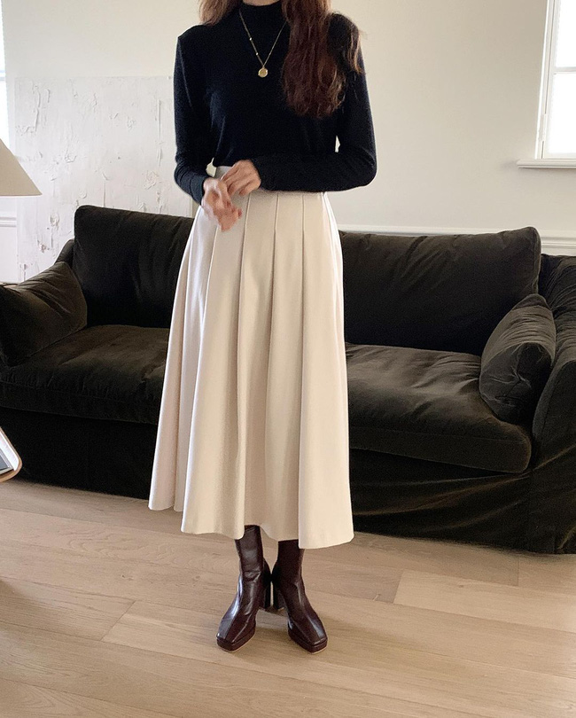 12 cách diện chân váy dạ không hề già, chỉ trẻ trung và sành điệu trở lên-12