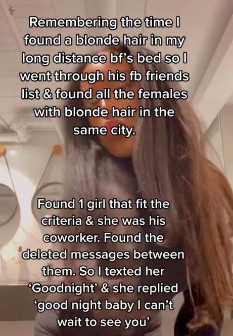 Từ một sợi tóc trên gối của bạn trai, cô gái tìm ra tiểu tam cực ngoạn mục và pha kết show khiến gã phản bội cứng lưỡi!-2