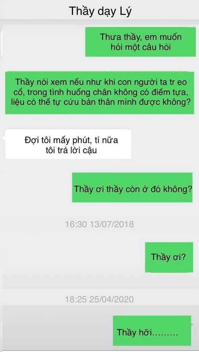 Nhắn tin nhờ thầy giáo chỉ bài, thầy nhắn lại đúng 1 câu mà học sinh sợ vỡ mật, không biết có nên báo cảnh sát hay không?-1