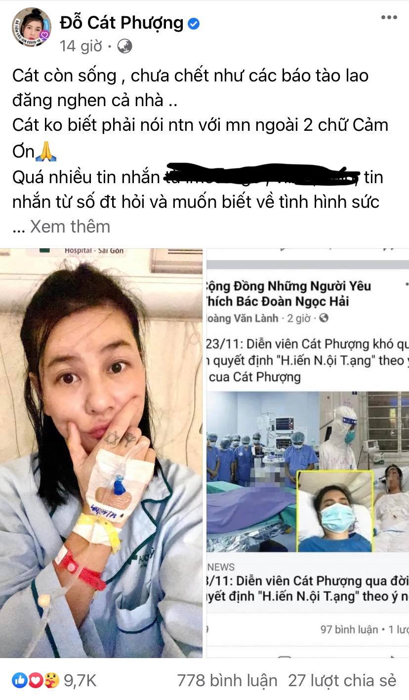 Bỗng dưng bị đồn qua đời sau khi nhập viện cấp cứu, Cát Phượng bức xúc lên tiếng-2