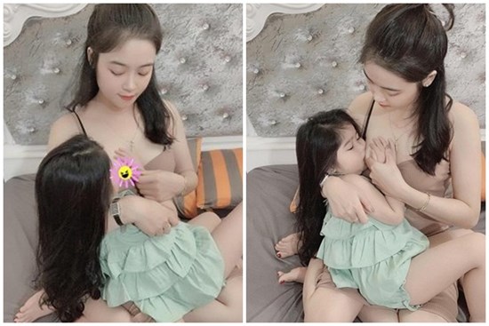 Khoảnh khắc bé gái đã lớn bú mẹ khiến nhiều người ngạc nhiên, mẹ bỉm tiết lộ sự thật phía sau