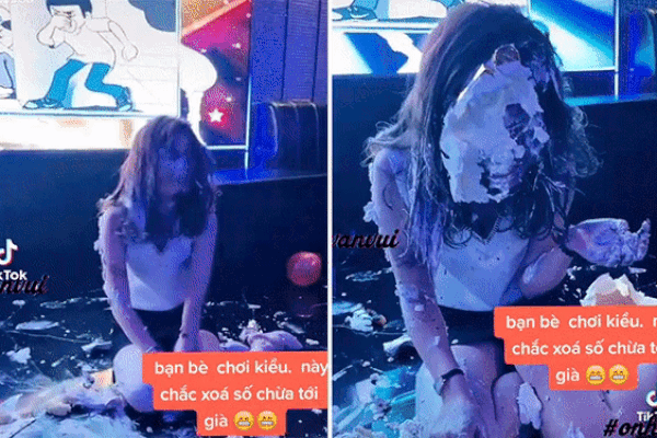 Cô gái liên tục bị úp bánh kem vào mặt khiến dân tình phẫn nộ: 'Sinh nhật mà tưởng bị đánh ghen vậy?'