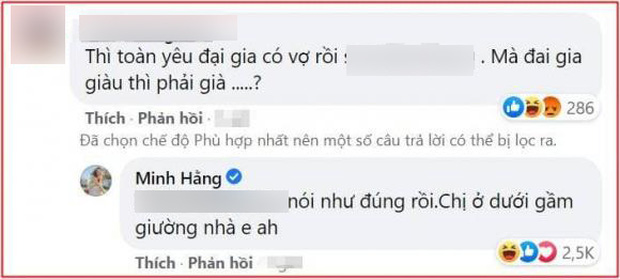Minh Hằng bị mỉa mai cặp kè đại gia có vợ, chính chủ phản ứng thế nào?-1