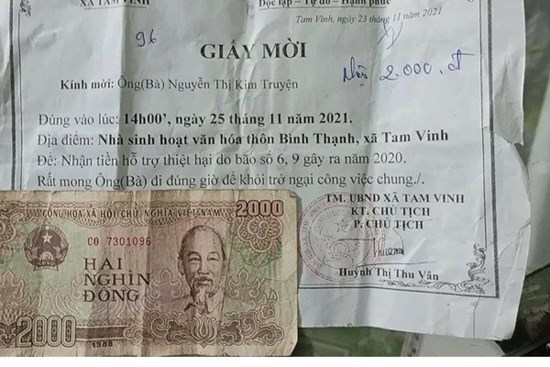 Vụ nhận 2.000 đồng hỗ trợ bão lụt: Chủ tịch Quảng Nam yêu cầu rút kinh nghiệm