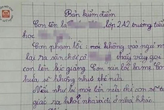 Học sinh lớp 2 viết kiểm điểm kể lại tội trạng, hứa không tái phạm nhưng câu cuối khiến ai nấy xanh mặt: Mau rút lại còn kịp!