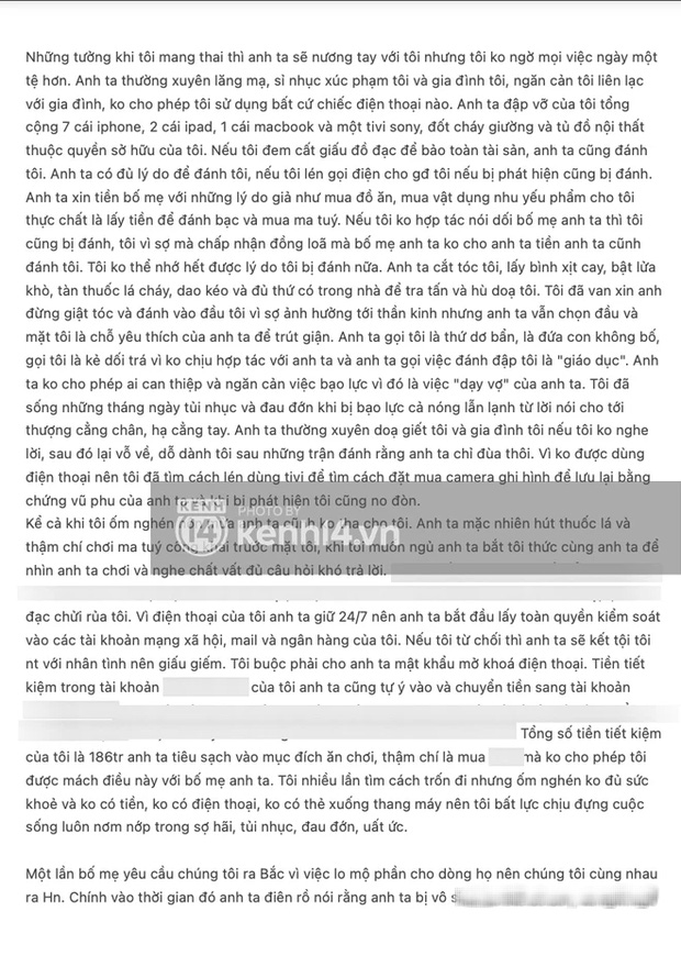 Phía Khả Trang lên tiếng, cung cấp bằng chứng và đơn tố giác tường tận chuyện bị chồng giam lỏng, bạo hành dã man-2