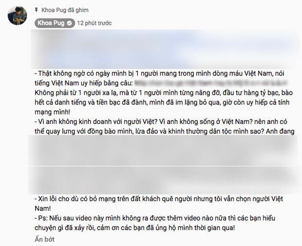 Khẩn: Tình trạng hiện giờ của Khoa Pug-2