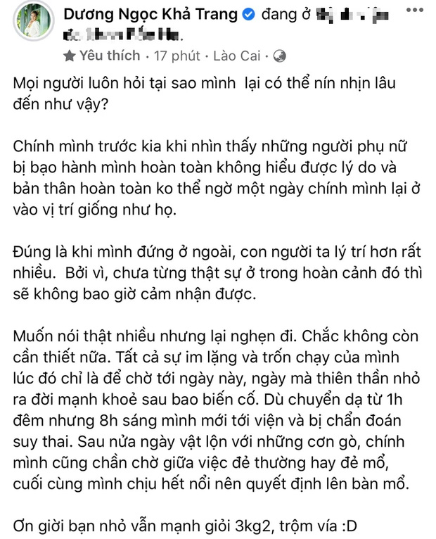 Khả Trang kể tường tận quá trình sinh con đầu lòng: Bị suy thai và chuyển dạ từ 1 giờ sáng nhưng 8 giờ mới tới bệnh viện-1