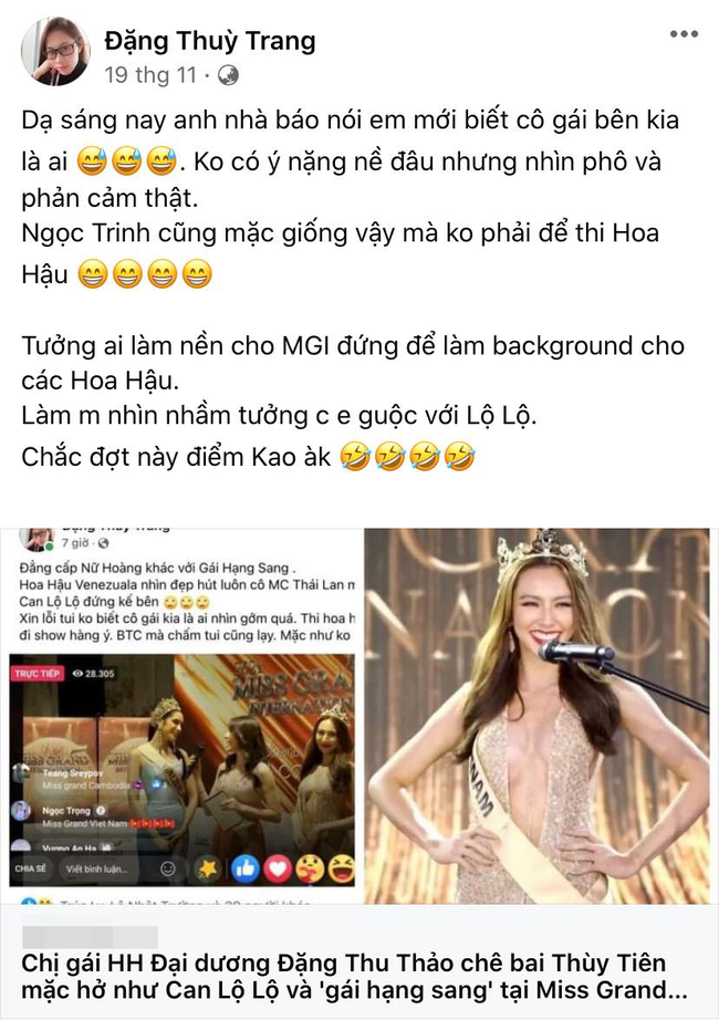 Chị gái Hoa hậu Đặng Thu Thảo liên tục xúc phạm, tố Thùy Tiên mua giải, quỵt nợ rồi ăn mặc như gái hạng sang-7