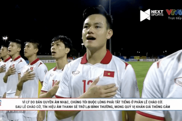 Trớ trêu: Ca khúc Quốc ca trong trận đấu giữa Việt Nam - Lào bị tắt vì lý do bản quyền?