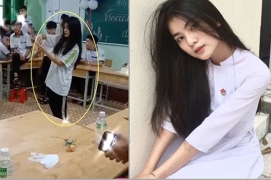 Nữ sinh bị bạn quay lén khi giơ điện thoại trong lớp, góc nghiêng xinh đến mức ai cũng muốn xin info học cùng