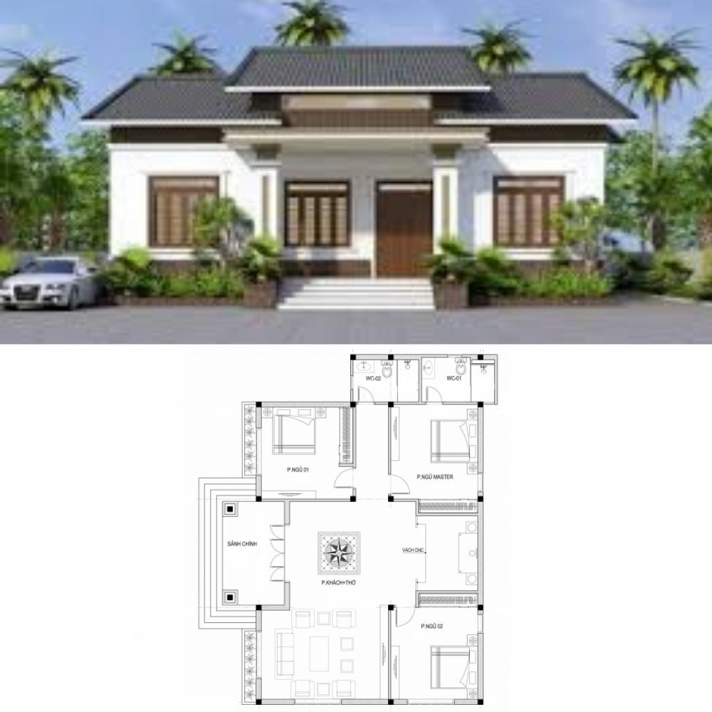 Nhà mái thái 1 tầng 3 phòng ngủ tiện nghi cho nhà đông người được xây nhiều-6