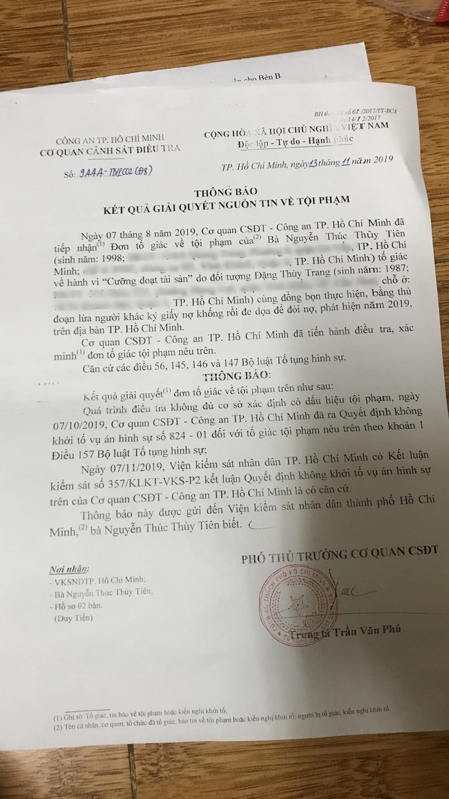 Chị gái Đặng Thu Thảo tung toàn bộ kết quả điều tra của công an và tin nhắn vay nợ của Hoa hậu Thùy Tiên-2