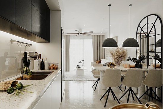 Căn hộ chỉ dùng 2 màu đen và trắng ở Hà Nội vẫn sang, xịn đến bất ngờ