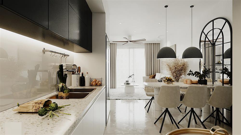 Căn hộ chỉ dùng 2 màu đen và trắng ở Hà Nội vẫn sang, xịn đến bất ngờ-3