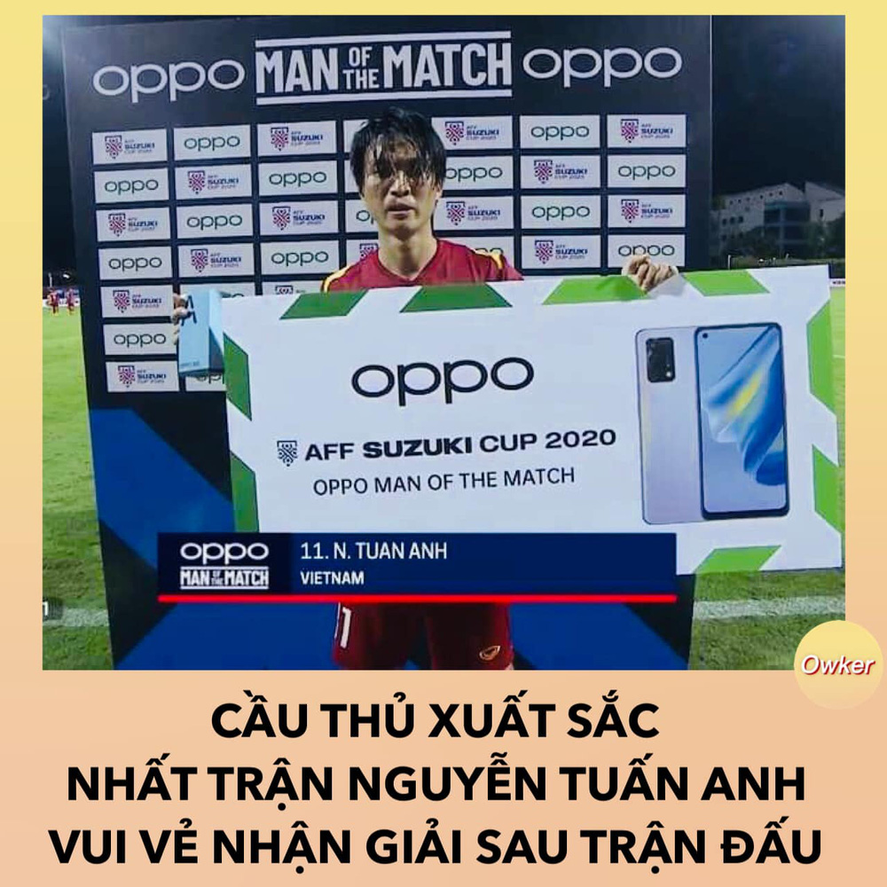 Khuôn mặt khi nhận giải cầu thủ xuất sắc nhất trận của Tuấn Anh khiến MXH dậy sóng-1